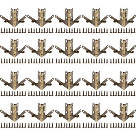 20pcs 90° Angle Spring Hinges Accessories for Plastic Wood Metal Jewelry Watch Cases (Bronze) (1/5)