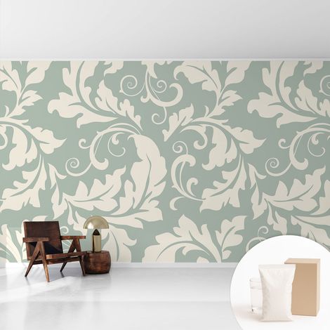 Papier peint intissé décoratif pour salon chambre et cuisine Facile à poser avec colle Feuilles décoratives 416x254 cm (1/5)