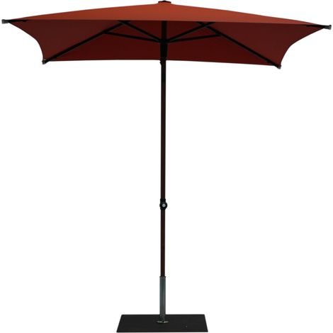 Ombrellone da Giardino 2x2 m Palo Ø38 mm in Alluminio Effetto Legno Tessuto Olefin Trend Wood Terracotta (1/5)