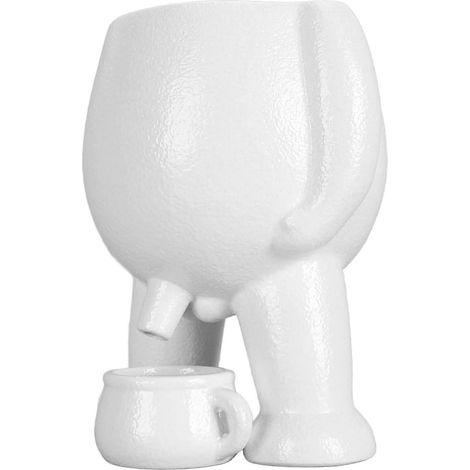 Pot de fleurs céramique motif Petit homme qui urine blanc pour plantes succulentes d'intérieur pour jardiniers (1/5)