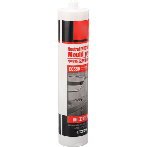 Mastic silicone neutre, résistant à l'eau et transparent, pour verre, idéal pour la cuisine et la salle de bain (270 ml). (1/5)
