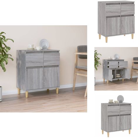 Sideboard Grau Sonoma 60x35x70 cm Holzwerkstoff - Schreibtisch - Wohnzimmer Dekoration - Regal - Sideboard - Grau Sideboard (1/5)