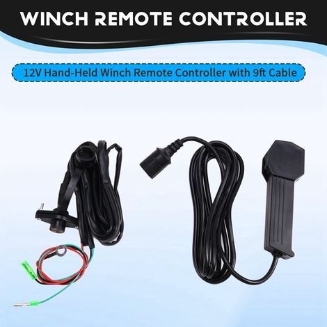 Télécommande de treuil portable pour VTT/UTV/VTT 12V, avec câble de 9 pieds. (1/4)