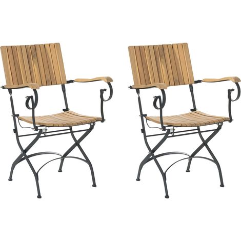 Gartenstuhl 2er Set LASCARI Akazienholz Hellbraun
