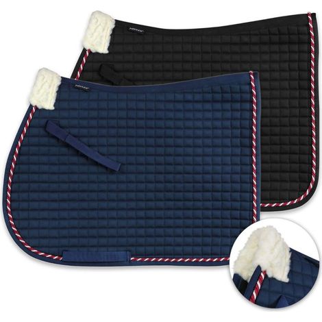 Full, Nero: Sottosella da salto Horses con trapuntatura a quadri modello Connie (1/5)