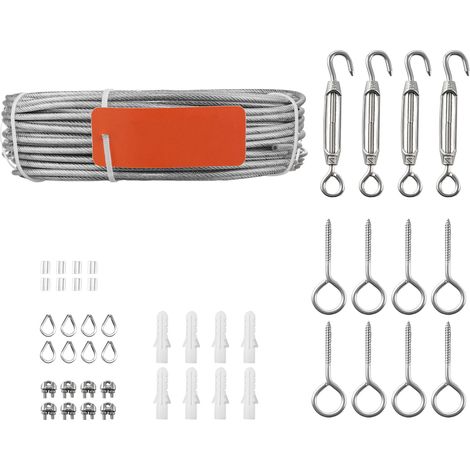 Mophorn Edelstahldrahtseil φ3,2 mm, Länge 30,5 m, gefertigt aus Edelstahl 304 mit einer Bruchlast von 2,94 kN, 7x7 Litzenkonstruktion, ideal für Geländer auf Terrassen oder Gartenspaliere