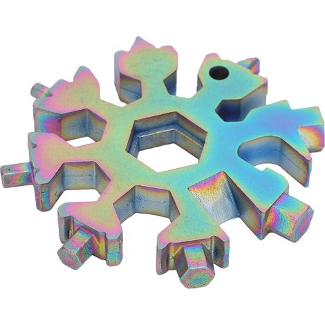 Outil multifonctionnel 18 en 1, clé hexagonale portable en acier à haute teneur en carbone en forme de flocon de neige (1/5)