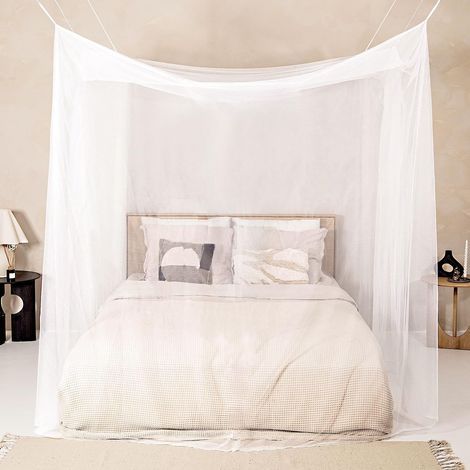 1 Moskitonetz für Doppelbett, feinmaschig, rechteckige Struktur, für Zuhause und Camping (1/5)