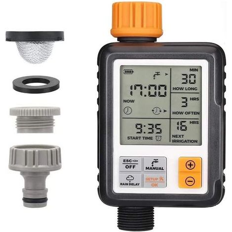 Minuterie Arrosage Automatique pour Jardin, Programmateur d'Arrosage Extérieur, Minuteur Arroseur avec Grand Écran LCD (1/5)