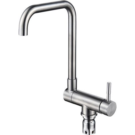 Mitigeur Cuisine Rabattable Pivotant à 360°,Robinet Cuisine avec Poignée Pliable Contre Fenêtre, Robinet Mitigeur Evier Acier Inox 304 à Eau Chaude et Froide pour Cuisine (1/5)