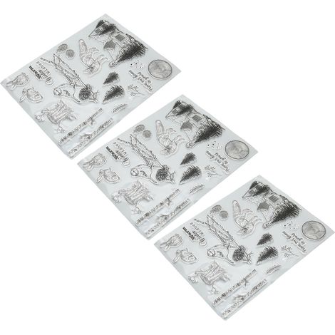 Lot de 3 tampons transparents à motifs d'animaux d'hiver, pour scrapbooking, décoration, création de cartes et journal intime.