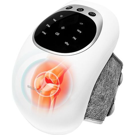 Masseur de genou, affichage multifonctionnel masseur de genou sans fil, masseur de genou infrarouge portable avec température réglable et fonction de vibration pour soulager l'arthrite du genou (1/5)