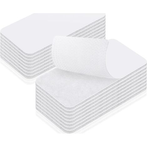 Nastro adesivo bianco biadesivo, 50 mm x 100 mm, con strisce di riferimento, 16 strisce adesive super resistenti, autoadesivo, perfetto per decorare stanze, case e uffici. (1/4)