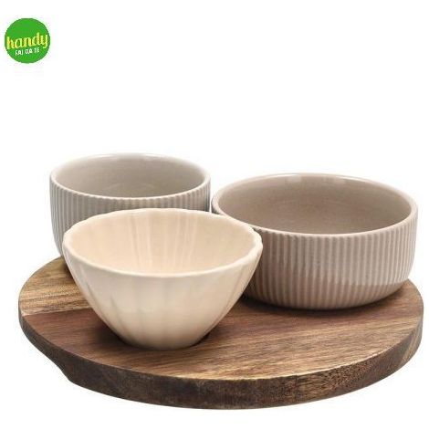 Set 3 ciotole + vassoio rotondo Tognana Plume