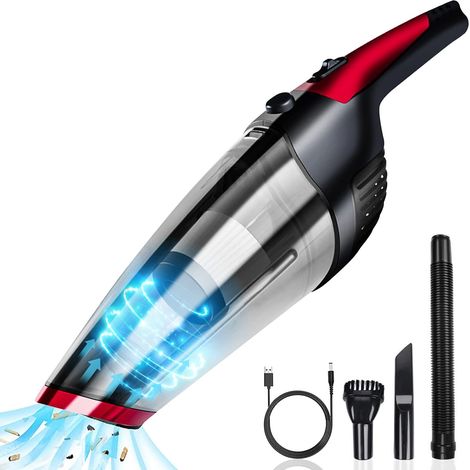 Aspirateur à main sans fil, rechargeable (chargement USB), puissant et portable, idéal pour les poils d'animaux, le nettoyage de la maison et de la v (1/5)
