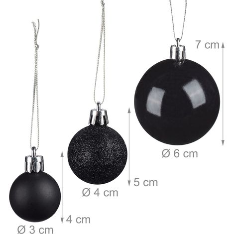 Lote de 50 bolas de navidad decorativas purpurina brillantes mates 4 x 5 x 7 cm de plástico rojo 130017222 (1/2)