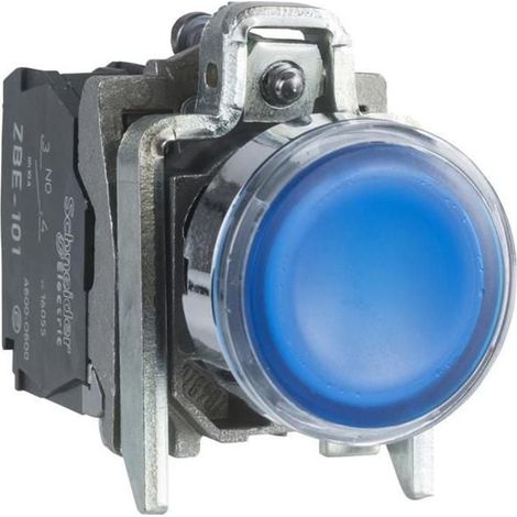 Pulsante luminoso LED Harmony XB4 blu Ø22 1NA+1NC 110VAC - XB4BW36G5