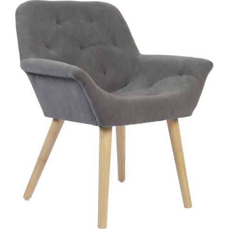 Pack de 2 sillas para comedor Nature tapizado textil gris, 82cm(alto) 67.5cm(ancho) 64cm(largo) (1/5)