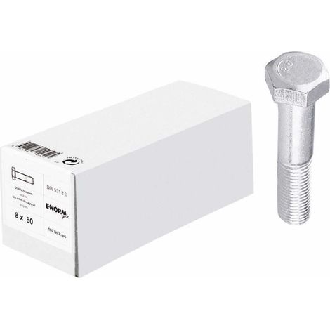 DIN 931 Sechskantschraube mit Schaft M16 x 80, 8.8 verzinkt (1/3)