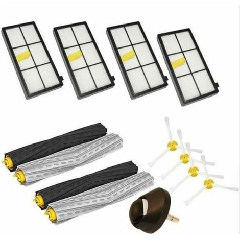 Set für iRobot Roomba 800 (870, 880, 980): Lenkrad + Saugbürste + 4 HEPA-Filter + Ersatz-Seitenbürsten (1/2)