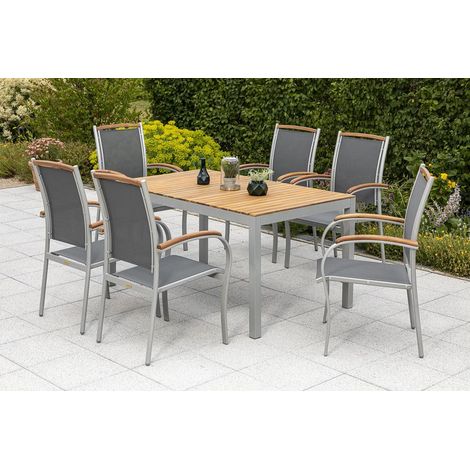 Siena Set 7tlg 6 Sessel Tisch 150x90cm
