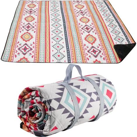 Wasserdichte Picknickdecke 200 x 200 cm staubdichte Strandmatte faltbare Picknickdecke mit Schultergurt wasserdichte Unterlage für Garten Camping (1/2)