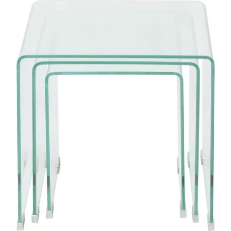 Maison Exclusive - Set da Tavolo ad Incastro a 3 pz in Vetro Temprato Trasparente (1/5)