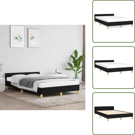 Bettgestell ohne Matratze Schwarz 120x200 cm Stoff - Bettstellengestell - Doppelbett - Boxspringbetten - Lattenrost - Schlafzimmermöbel (1/5)