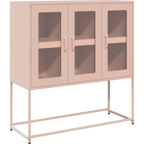 Maison Exclusive - Credenza Rosa 100,5x39x107 cm in Acciaio Laminato a Freddo