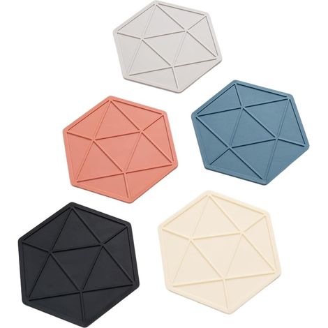 Lot de 5 dessous de plat en silicone, antidérapants (1/5)