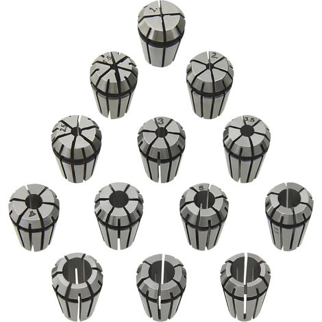 vidaXL Pinze per Colletti ER11 Set Utensili per Tornitura 13 pz
