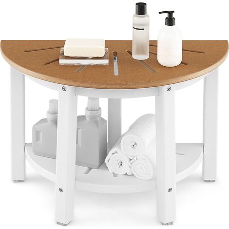 Semicircular Shower Bench 2-Tier Bath Bench Seat Bathroom Inside Shower Stool (1/5)