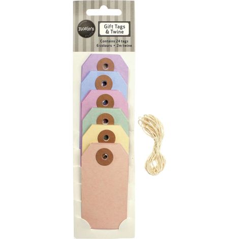 Glorex Geschenk-Anhänger Karton 9 x 4cm, 6 Farben x 4 Stück Anhänger (1/2)