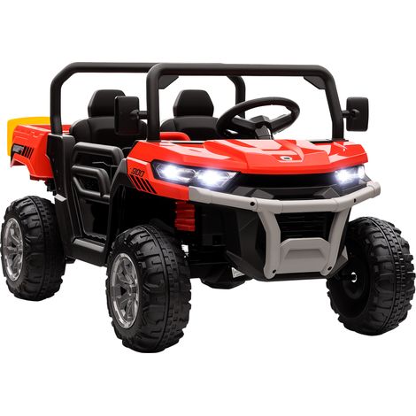 12V 2 Seater Kids Electric Ride-On Car with Electric Bucket, Remote Control - Red (1/5)