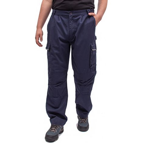 Pantalones de trabajo para hombre Pantalones de trabajo para hombre FIRI, color negro, talla M, largo hasta la cintura