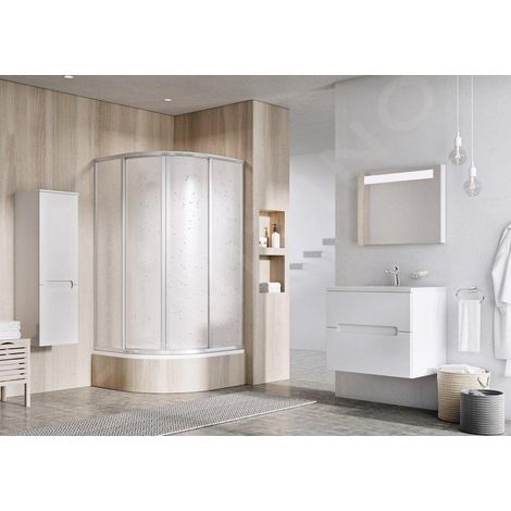 Ravak Supernova - Cabine de douche quart de rond en quatre parties SKCP4-80 Sabina, 78-80 cm, satiné/Pearl 31144VU0011 (1/5)