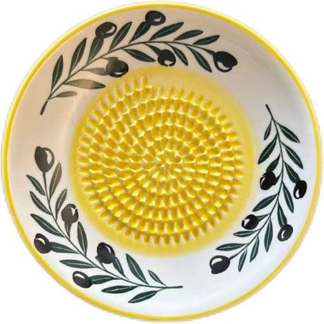 Râpe à ail en céramique de 12,5 cm (5 pouces), style espagnol, fabriquée à la main, pour râper l'ail, le gingembre, les tomates et le fromage. Outil de cuisine. (1/5)
