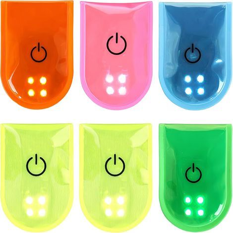 6er-Set magnetische LED-Clips – USB-aufladbar – Hohe Sichtbarkeit – Ideal zum Wandern, Laufen, Joggen und für die Sporttasche – 5 Farben