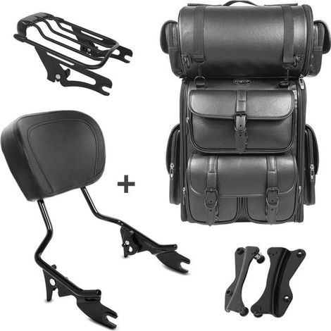 Sissy Bar AW + borsa posteriore LX per chopper / custombikes Touring 14-25 portapacchi bk (1/4)