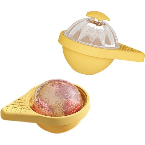 Bac a Glacons en Silicone Avec Couvercle, 6CM Moule à Glaçons Rond, Grande Bac a Glacon Boule de Glace Réutilisables, Pour Boisson Froide, Whisky, Cocktail, Vin, Bière, Jus, San BPA,Gros Glaçon Rond,G (1/5)