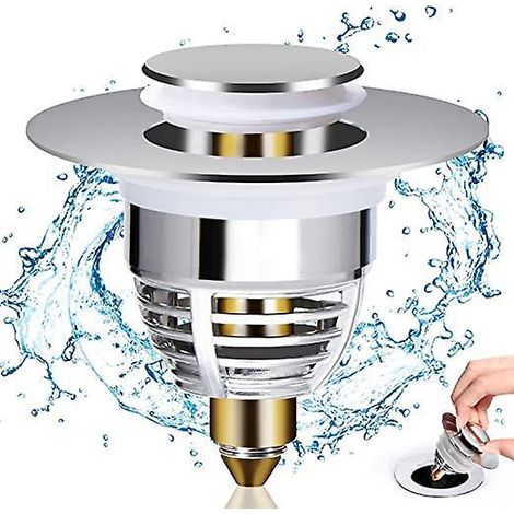 bonde Lavabo Universel, Bouchon De Lavabo Pop-up Avec 2 Joints Pour Baignoire, Cuisine, Lavabo (orifice De Vidange 32-42mm) (1/5)