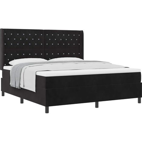 Maison Exclusive - Letto a molle con materasso Nero 180 x 200 cm Velluto (1/5)