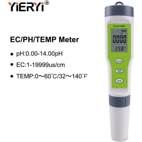 Testeur Numérique Eau - PH TDS EC Température - Pour Piscine et Aquarium - TPH01137