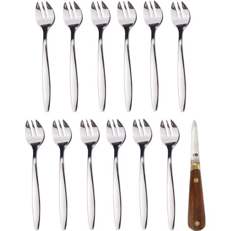 Lancette - Set à huîtres, 1 couteau et 12 fourchettes