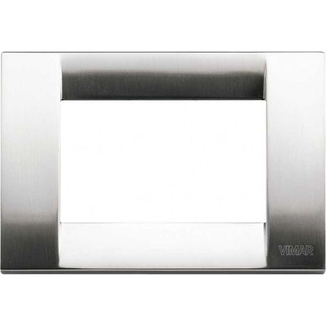 16733.34 Placa Clásica de 3 Módulos Níquel Cepillado Idea