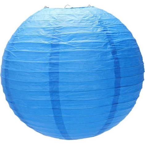 Abat Jour Lanterne Papier Japonais Mariage 40 Cm Bleu Marine (1/4)