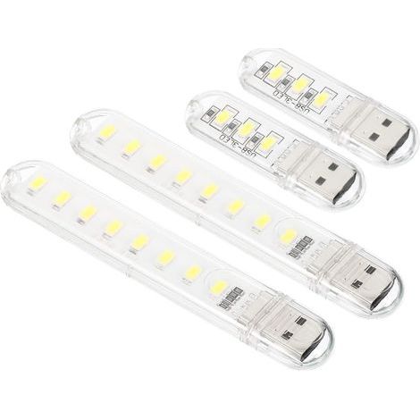 Luz nocturna USB, 1 juego de mini lámparas LED portátiles para enchufar, decoración interior, lectura, sueño, camping, blanco (1/5)