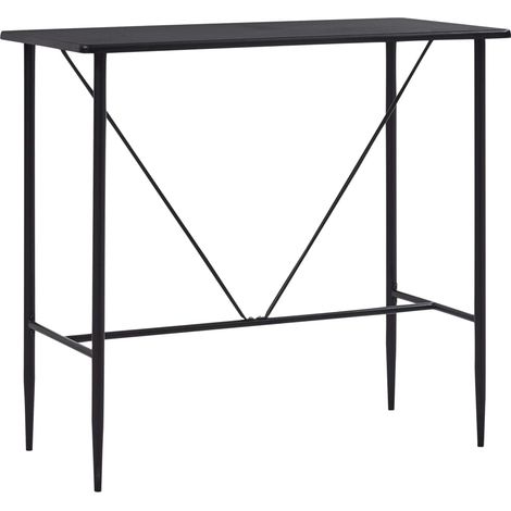 Bartisch Schwarz 120 x 60 x 110 cm MDF