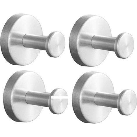 4-Pack Perforated Stainless Steel Wall Hooks – Coat Hooks for Coat and Bathroom (1/5)