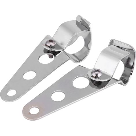 Supports de Phare Moto Fixation Fourche Racer 28mm-34mm Compatible Honda Kawasaki Argent (1/5)